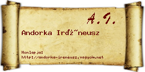 Andorka Iréneusz névjegykártya